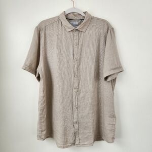 Ike Behar “Luxe Travel” Pure Linen Button Down Shirt Large L